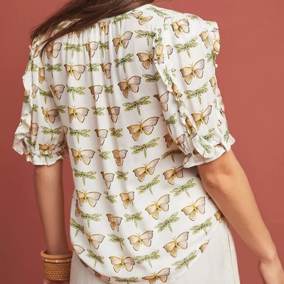 Anthropologie Flutter Blouse Size 10P - Picture 3 of 4
